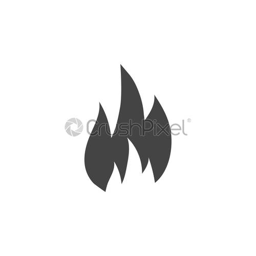 500x500 Fire Silhouette Graphic Design Template Vector Illustration, Stock