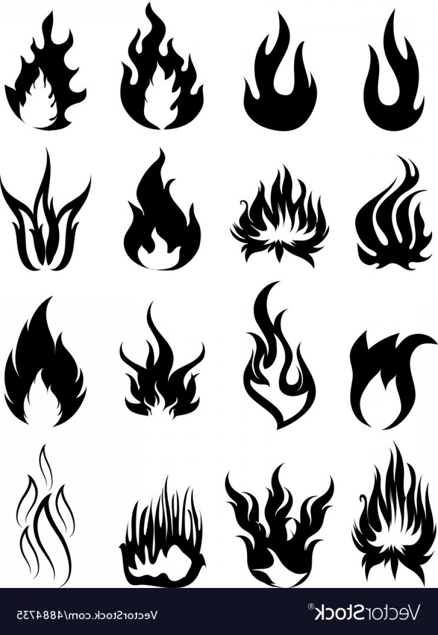 Fire Silhouette Vector at Vectorified.com | Collection of Fire ...