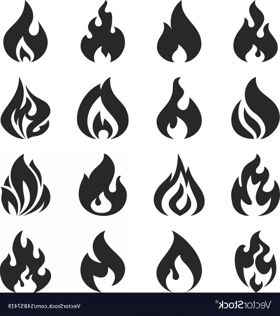 Fire Silhouette Vector at Vectorified.com | Collection of Fire ...