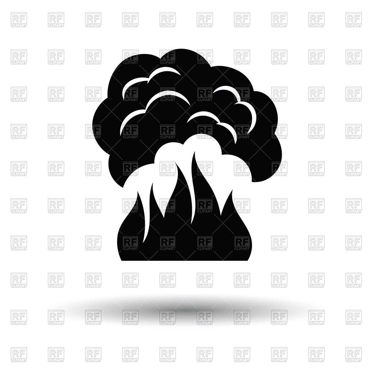 1200x1200 Fire And Smoke Silhouette On White Background Vector Image