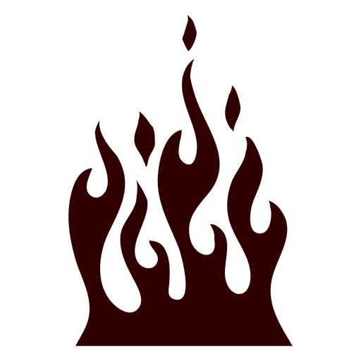 512x512 Burning Fire Silhouette Icon