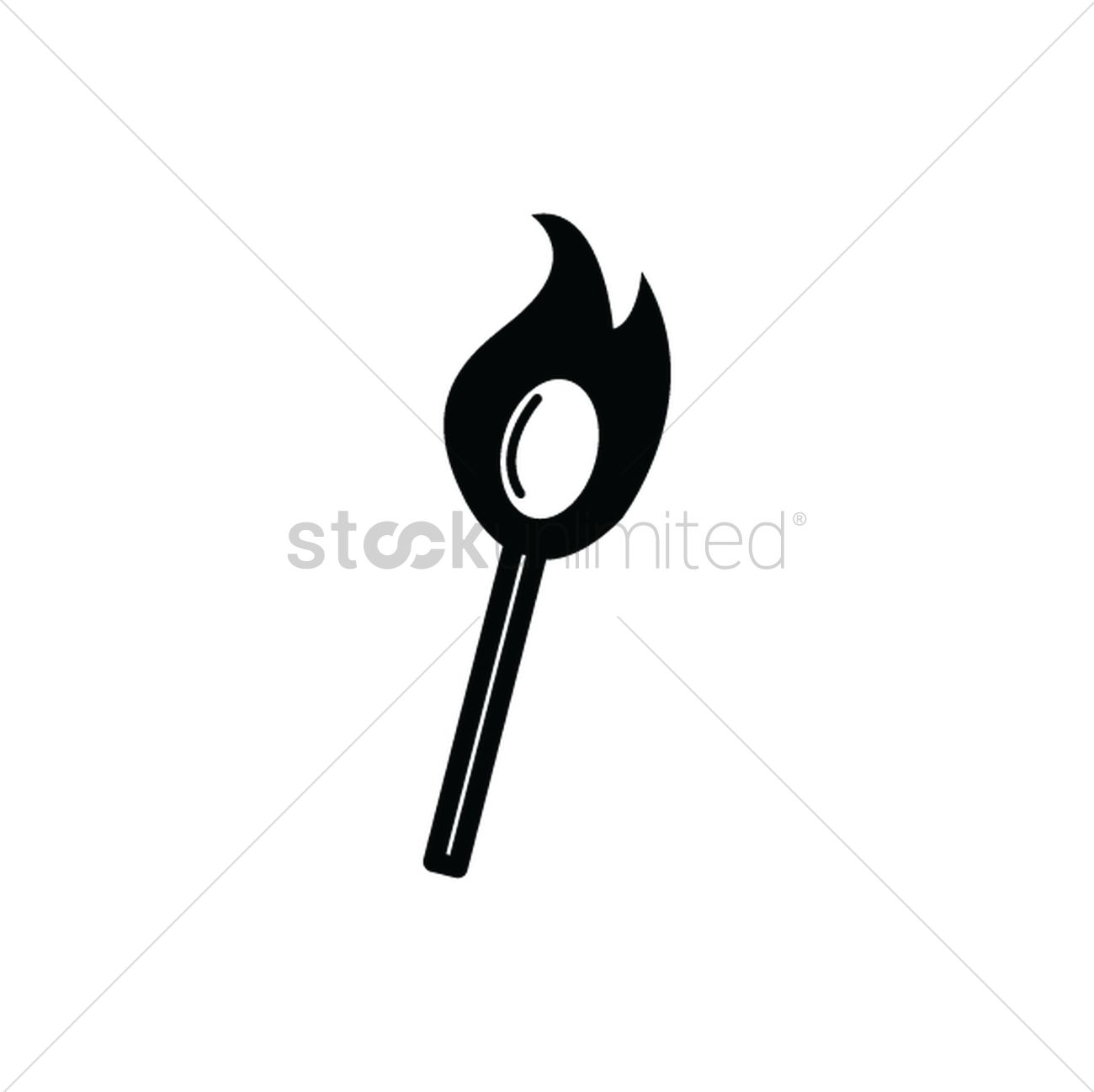 1300x1298 Matchstick On Fire Silhouette Vector Image