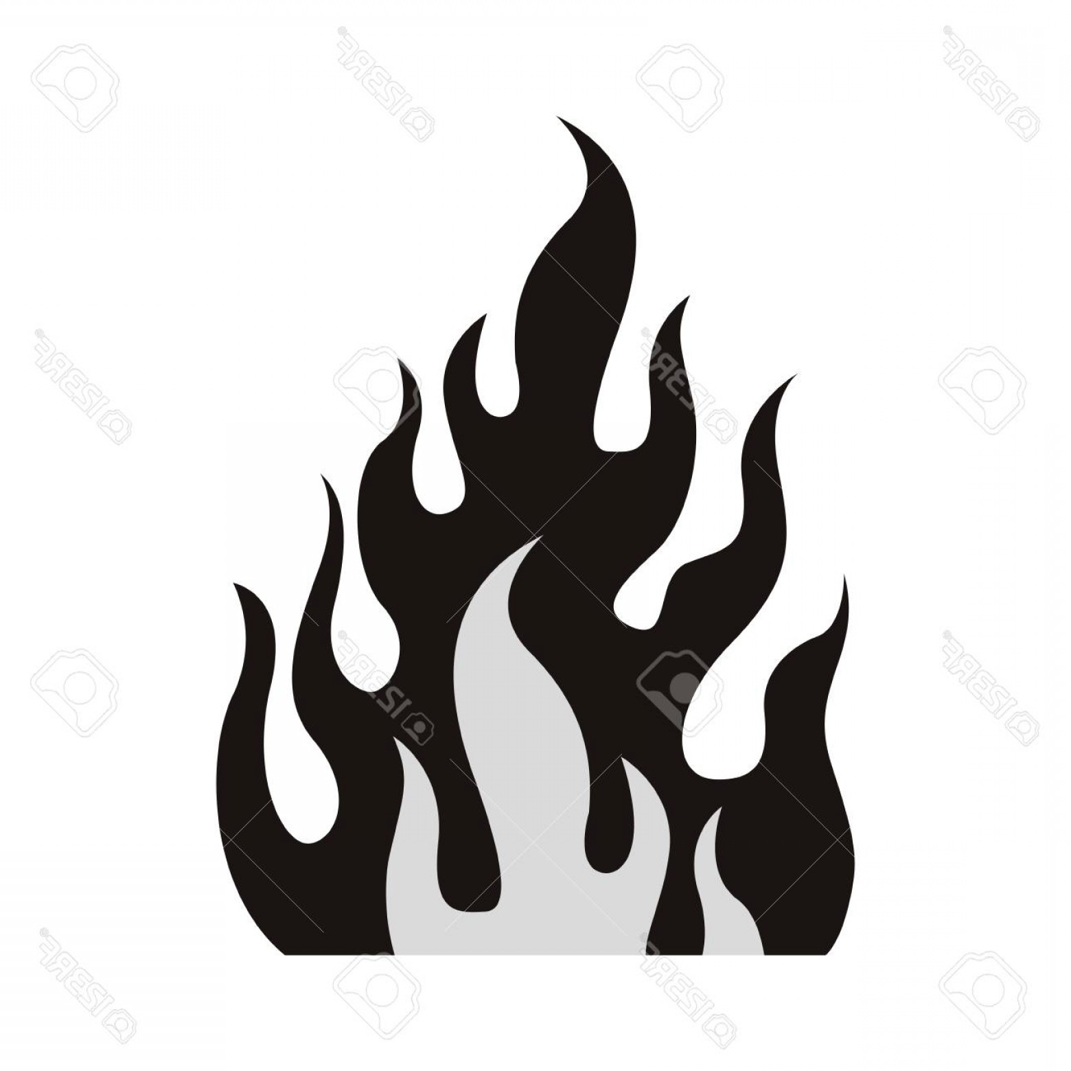 1560x1560 Photostock Vector Fire Flame Burning Icon Silhouette Vector