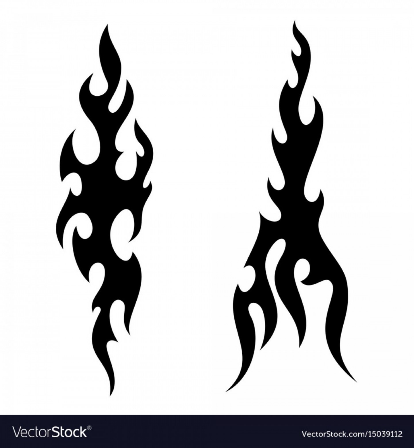 1440x1555 Tattoo Fire Flames Black White Silhouette Vector Cqrecords