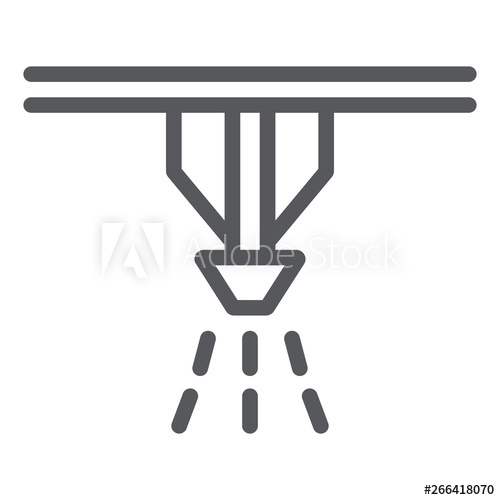500x500 Fire Sprinkler System Line Icon, Protection And Fire, Fire