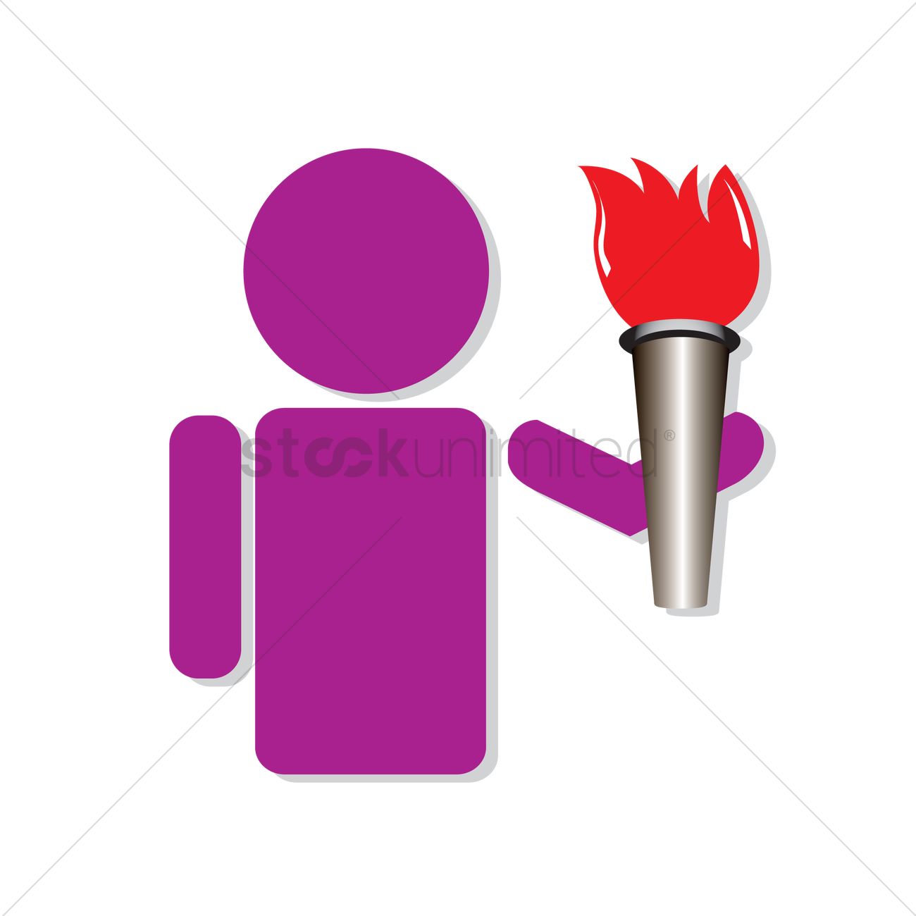 1300x1300 Human Icon Holding A Fire Torch Vector Image