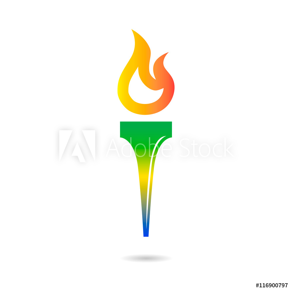1000x1000 Photo Art Print Torch Vector Icon Isolated On White Olimpic