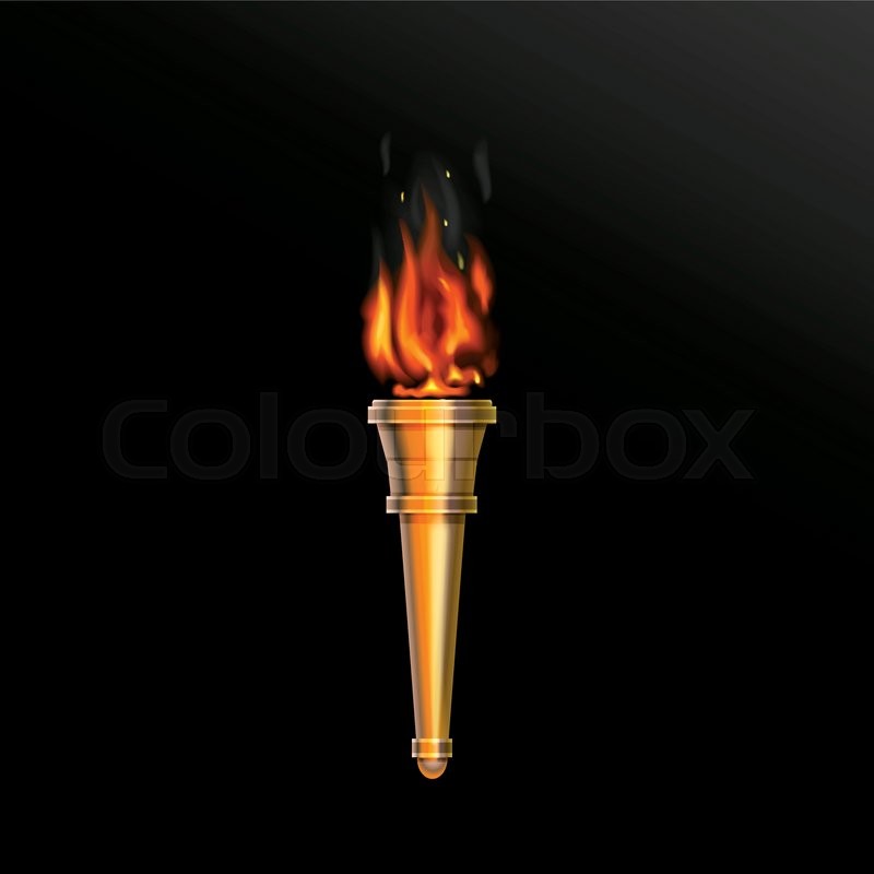 800x800 Realistic Fire Torch Vector Stock Vector Colourbox