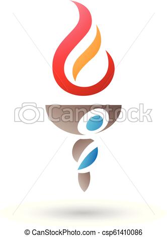 332x470 E Shaped Red Fire And Torch Vector Illustration Vector