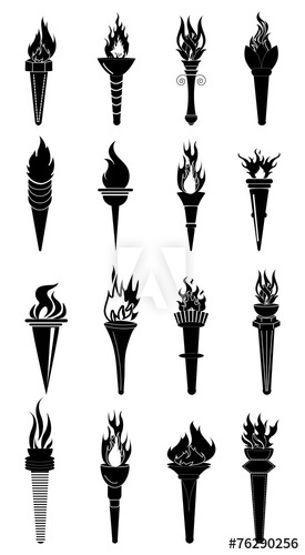 275x500 Fire Torch Icons Set