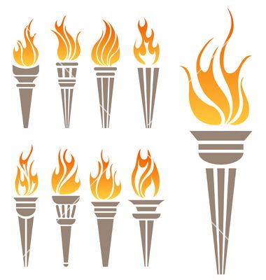 380x400 Heraldic Torches Torch Symbol Set Vector Cards And Paper