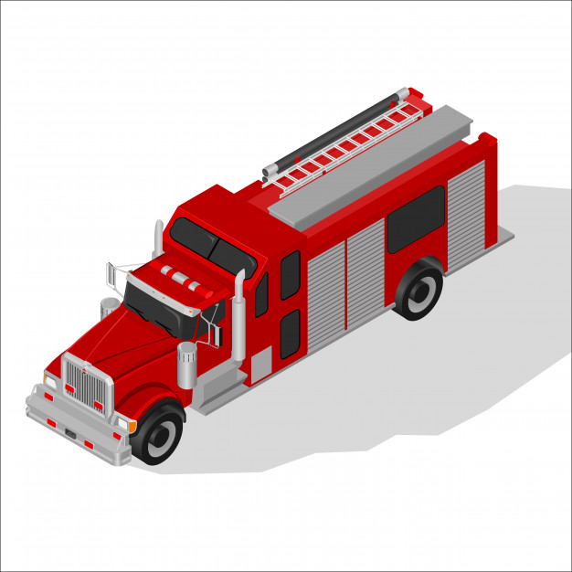 626x626 Isometric Fire Truck Vector Premium Download