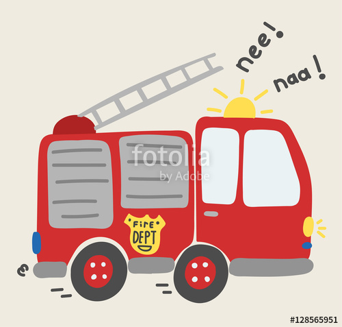 500x477 Cute Cartoon Fire Truck Vector Stock Image And Royalty Free