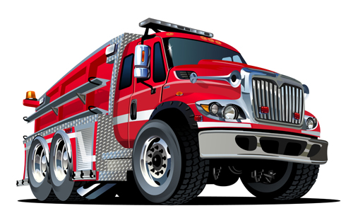 500x308 Cartoon Fire Truck Vector Material Free Download