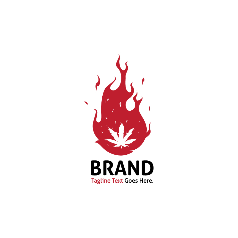 800x800 Cannabis Red Hot Fire Vector Logo