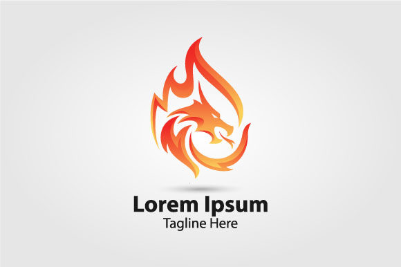 580x386 Dragon Fire Vector Logo Graphic