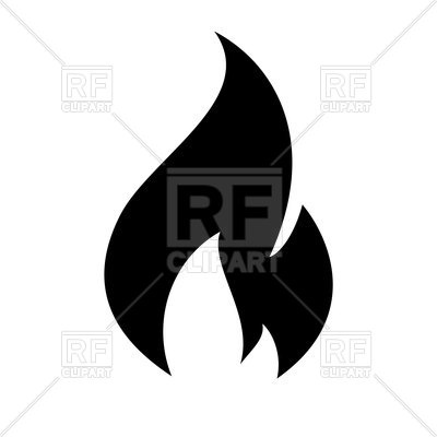 Fire Flame Black Icon Isolated On White Background Vector Image 400x400 Fire Flame Black Icon Isolated On White Background Vector Image