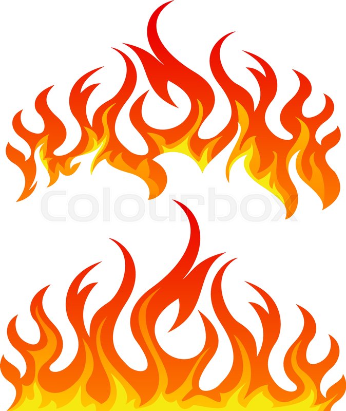 674x800 Fire Flames Vector Set On White Stock Vector Colourbox