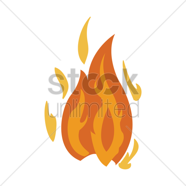 600x600 Burning Fire Vector Image