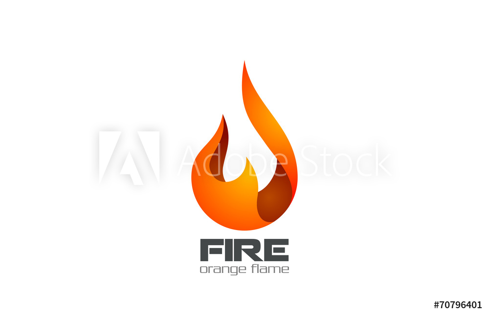 1000x647 Fotografie, Obraz Fire Flame Logo Design Vector Fireball Logotype