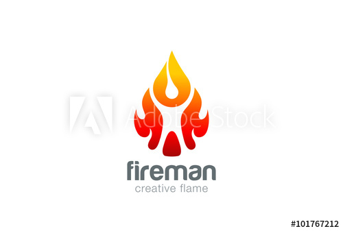 500x337 Man Fire Flame Drop Logo Design Vector Fireball Burning Fireman