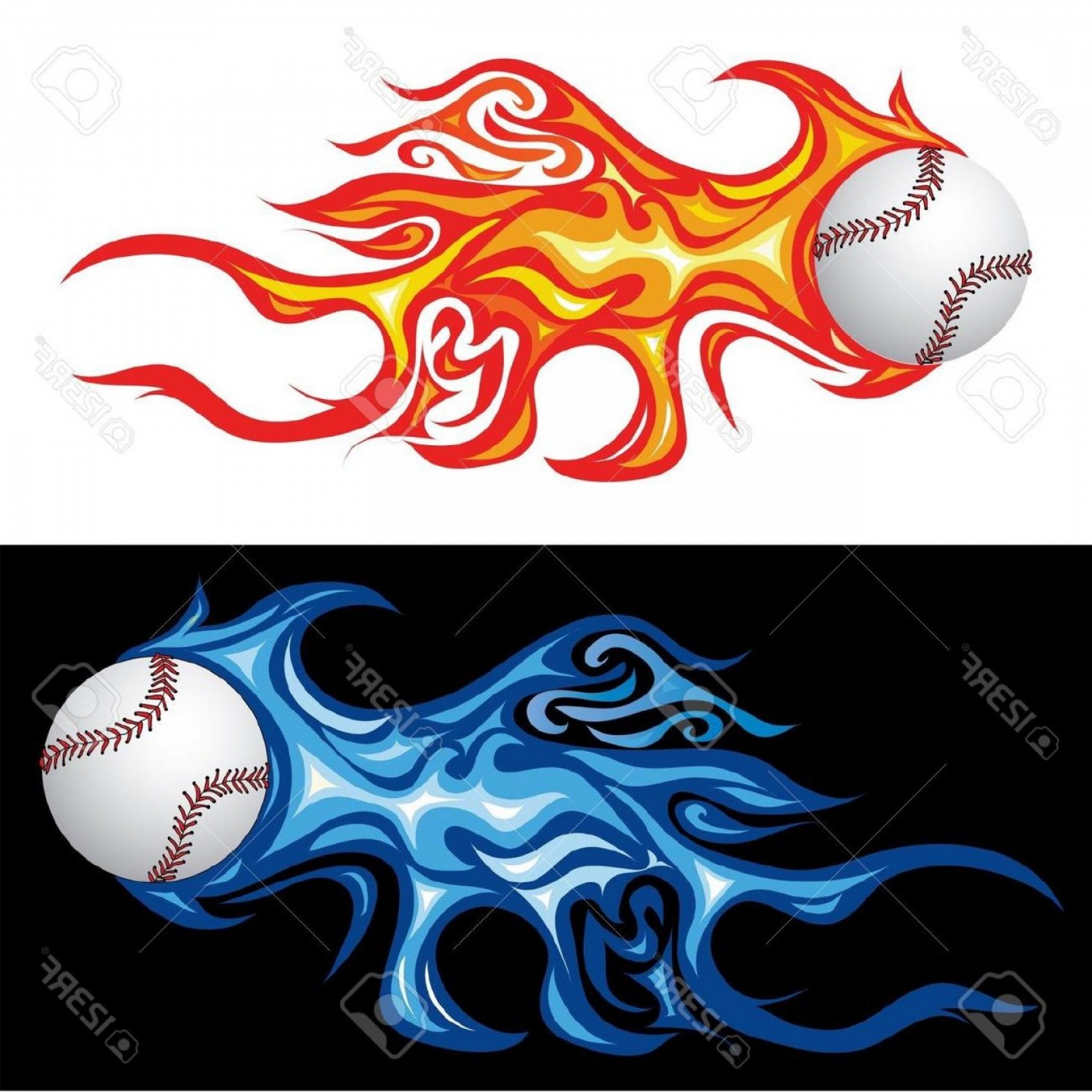 1872x1872 Unique Fireball Baseball Logo Vector Design Soidergi