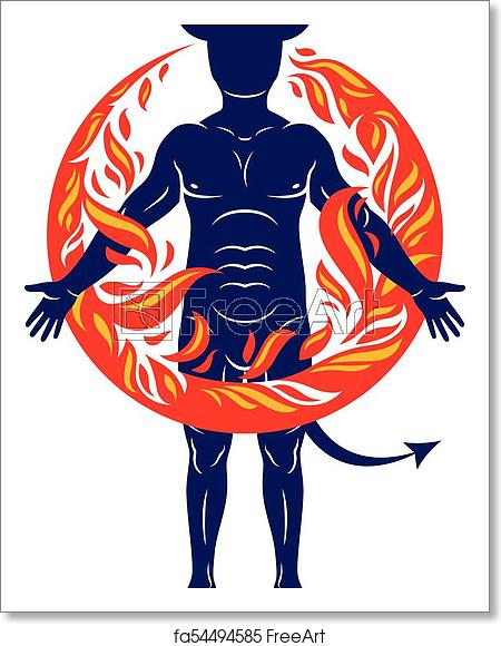 Free Art Print Of Athletic Horned Man Surrounded 450x580 Free Art Print Of Athletic Horned Man Surrounded