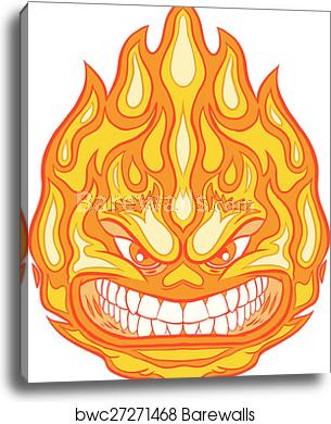 Angry Face Fireball Vector Clip Art, Canvas Print Barewalls 305x390 Angry Face Fireball Vector Clip Art, Canvas Print Barewalls