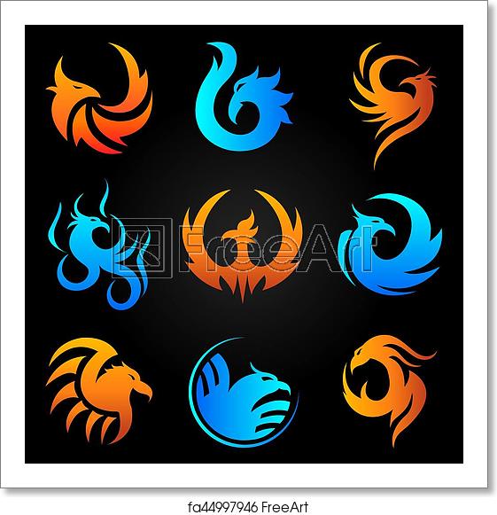 Free Art Print Of Phoenix Fire Bird Vector Template Icons Set 561x581 Free Art Print Of Phoenix Fire Bird Vector Template Icons Set