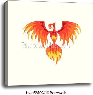 Phoenix, Flaming Mythical Firebird Vector Illustration On A White 382x390 Phoenix, Flaming Mythical Firebird Vector Illustration On A White