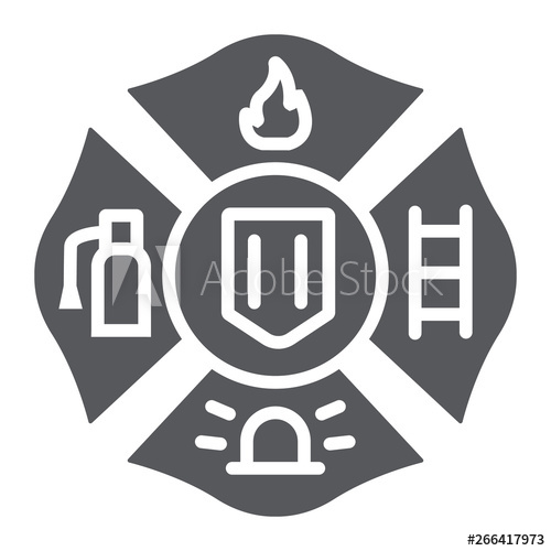 500x500 Fire Emblem Glyph Icon, Symbol And Firefighter, Fire Badge Sign