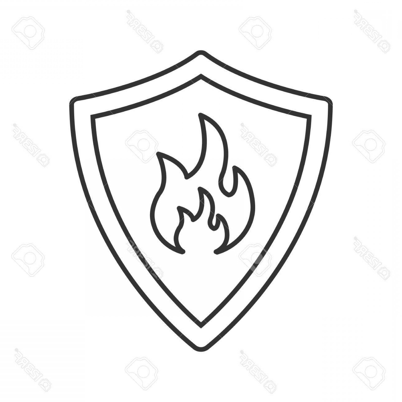 1560x1560 Photostock Vector Firefighters Badge Linear Icon Thin Line