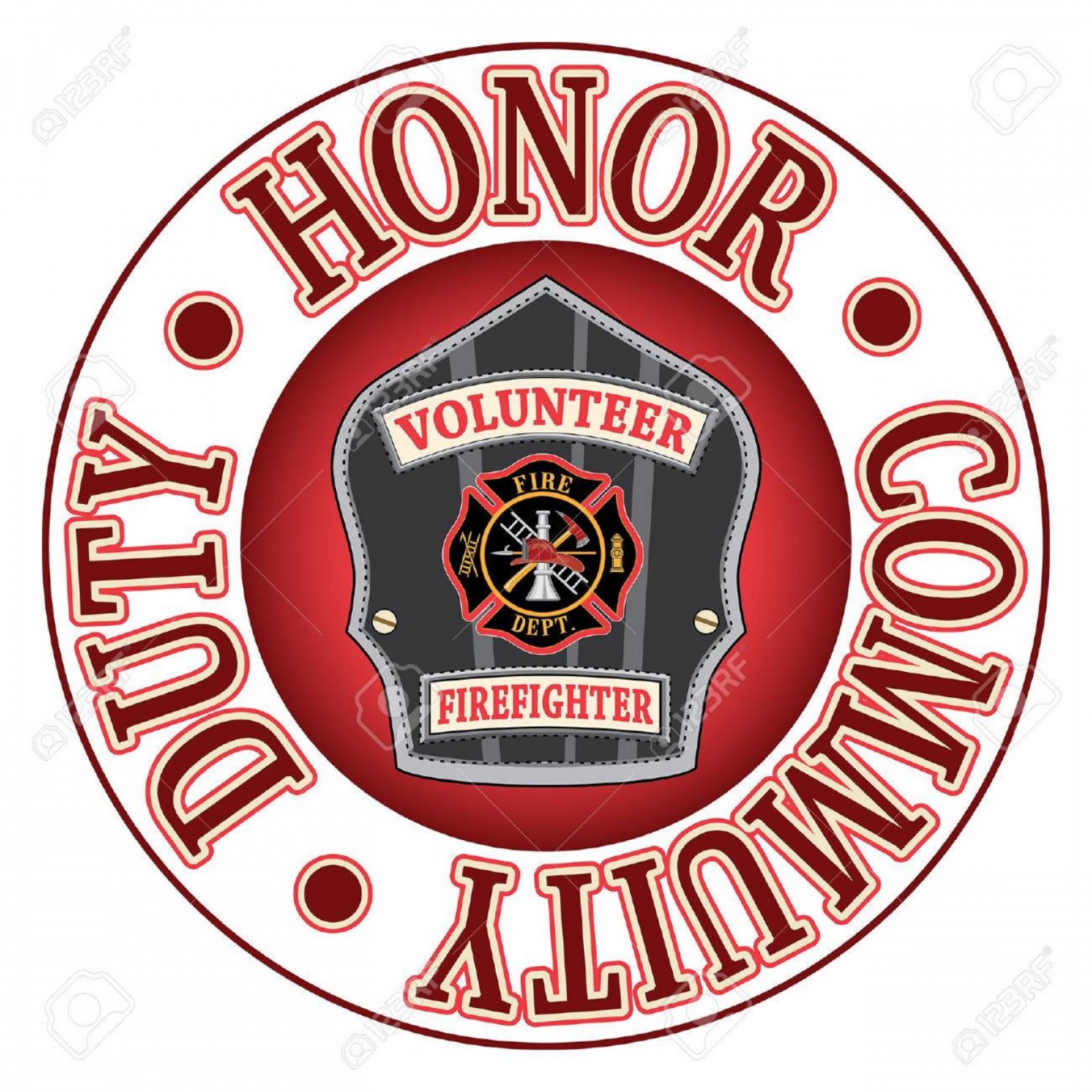 1872x1872 Photostock Vector Volunteer Firefighter Duty Honor Is
