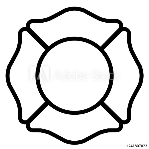 500x500 Firefighter Emblem St Florian Maltese Cross Symbol White