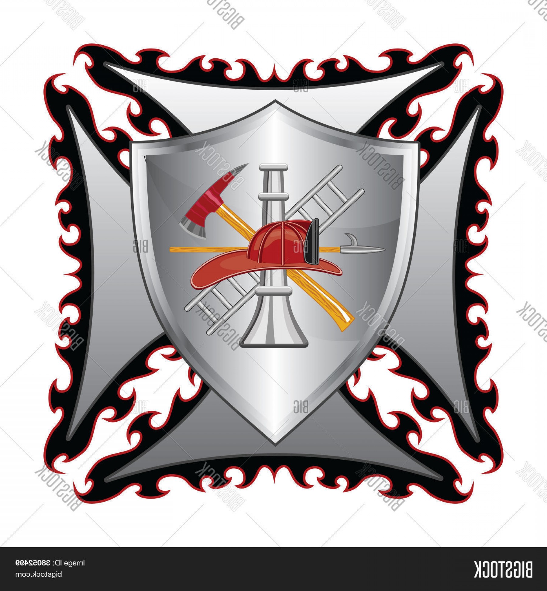 1800x1944 Stock Vector Firefighter Cross With Shield Hoodamathrun