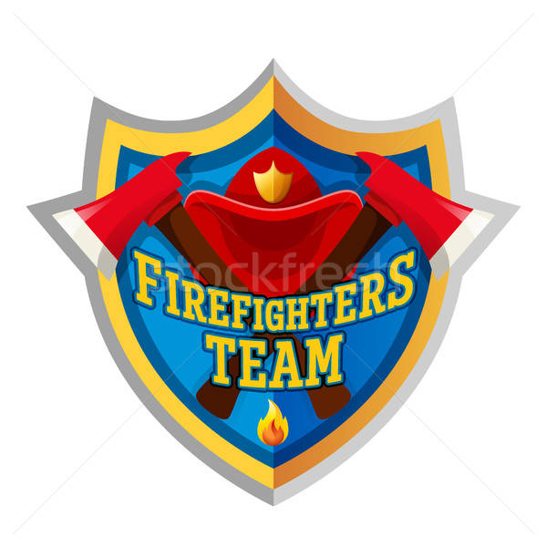 600x600 Firefighter Emblem Label Badge And Logo On White Background Vector