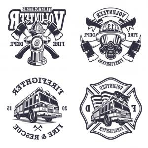 300x300 Photostock Vector Firefighter Emblem Icon Logo Fire Mask