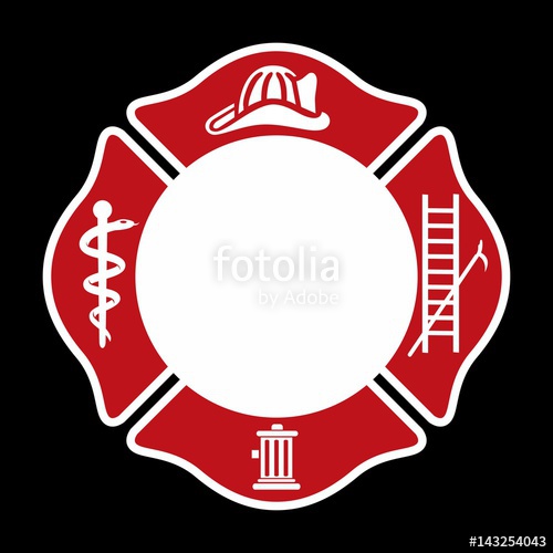 500x500 Fireman Emblem Fire Department Symbol Logo Vector Stock Image