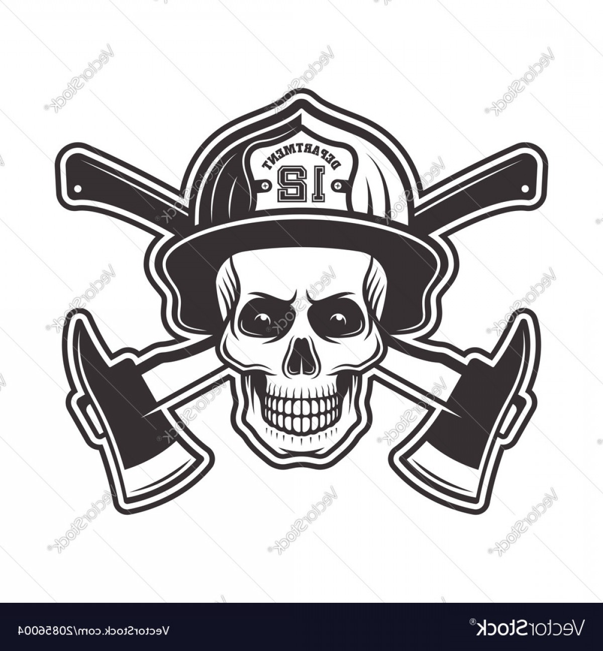 1200x1296 Firefighter Skull In Helmet Vector Geekchicpro
