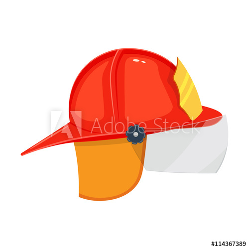 500x500 Firefighter Helmet Vector Illustration Isolated On White