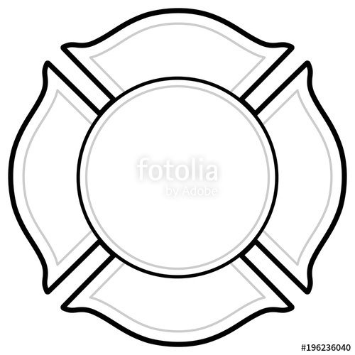 500x500 Black And White Firefighter Logo