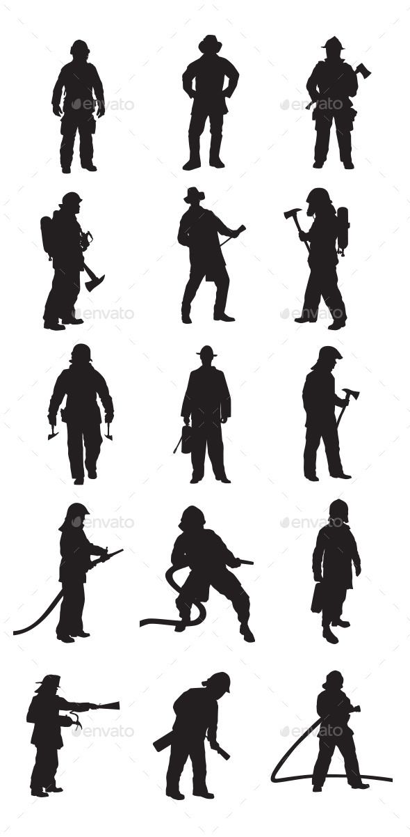 590x1202 Fireman Firefighters Silhouettes In This Include