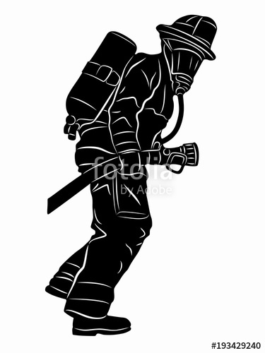 Firefighter Silhouette Vector at Vectorified.com | Collection of ...