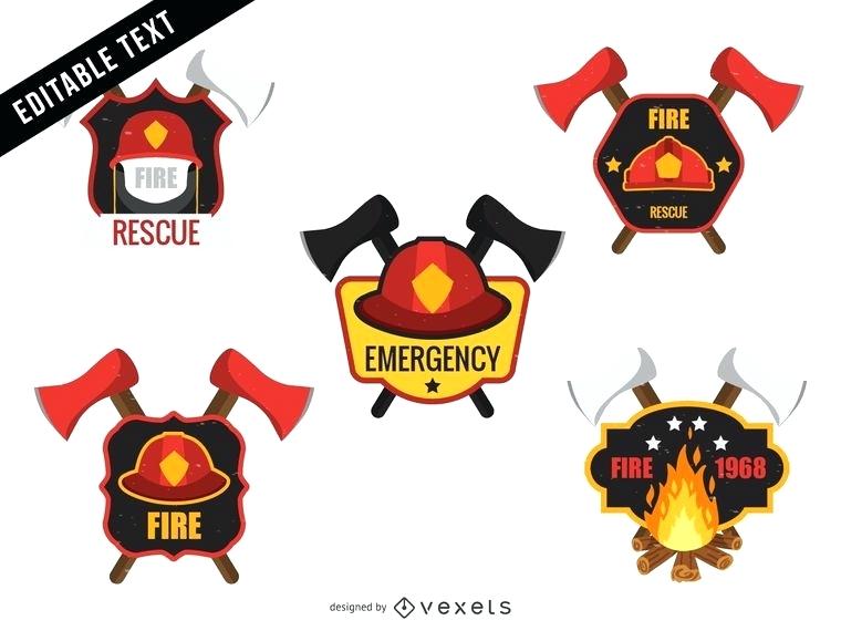 760x570 Firefighter Logo Badge Template Set Vector Download Photo Badge