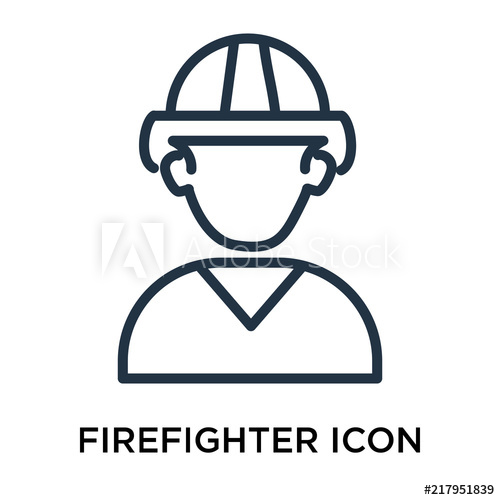 500x500 Firefighter Icon Vector Isolated On White Background, Firefighter