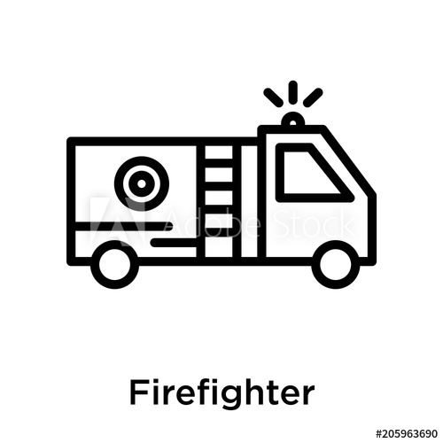 500x500 Firefighter Icon Vector Sign And Symbol Isolated On White