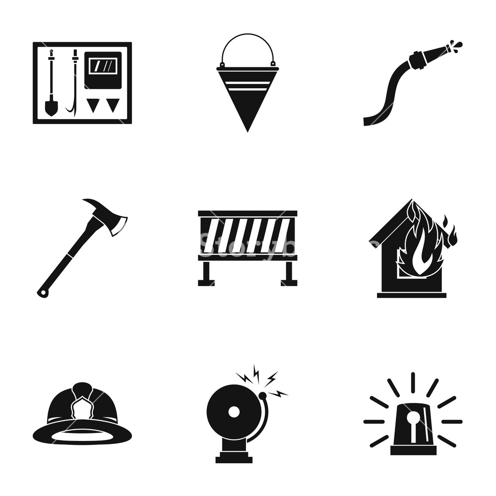 1000x1000 Firefighter Icons Set Simple Illustration Of Firefighter Vector