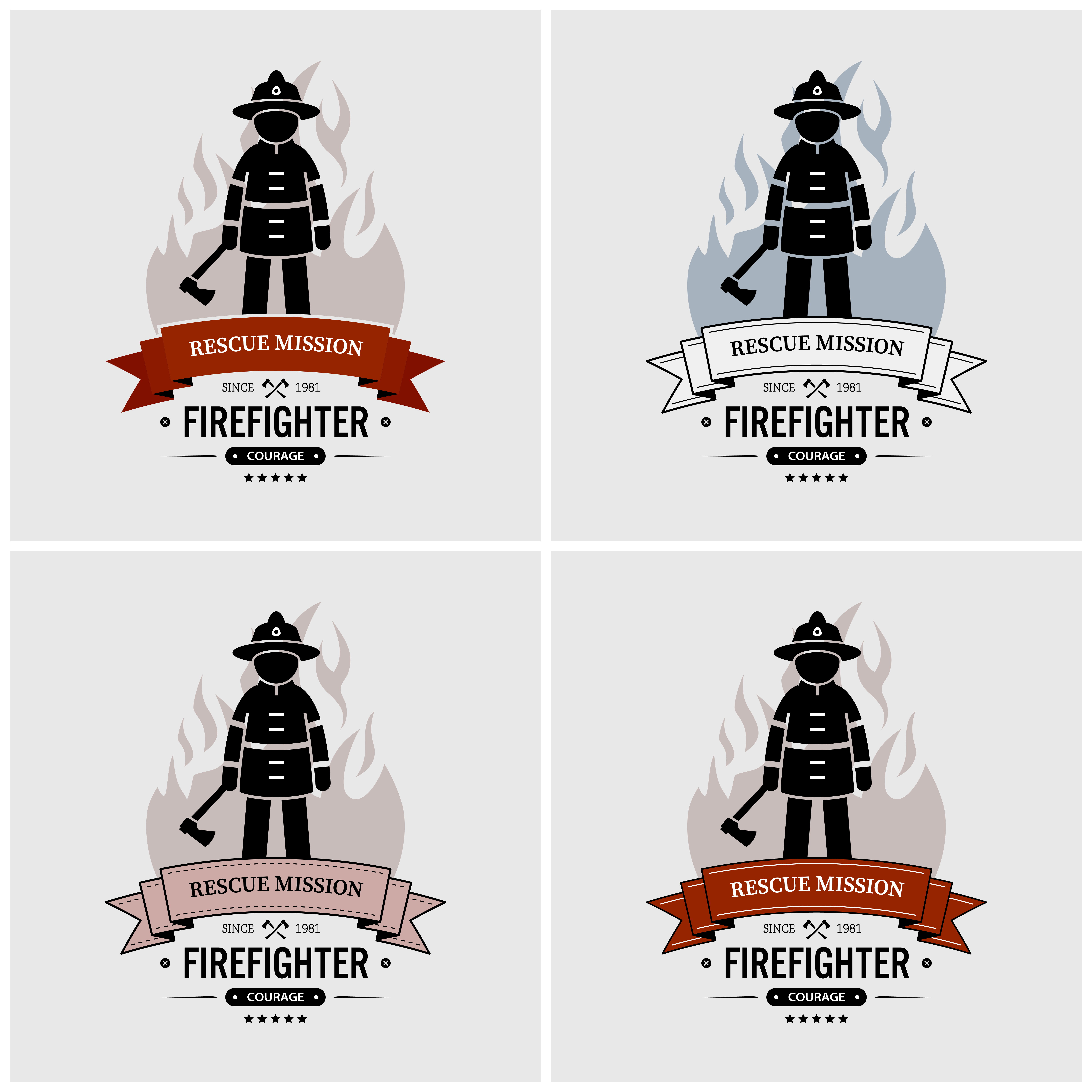 6660x6660 Fireman Logo Free Vector Art