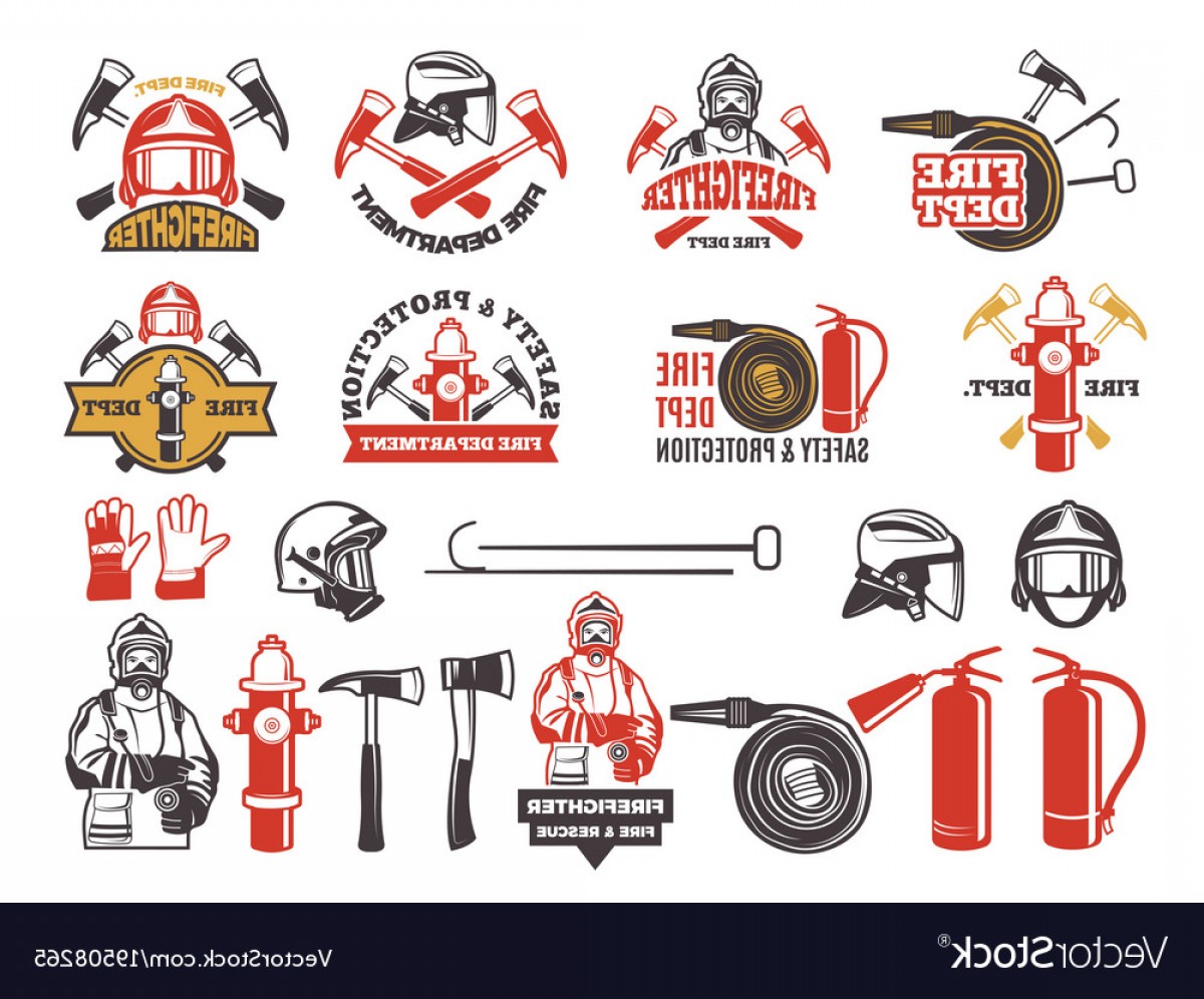 1200x996 Colored Badges For Firefighter Department Symbols Vector Geekchicpro