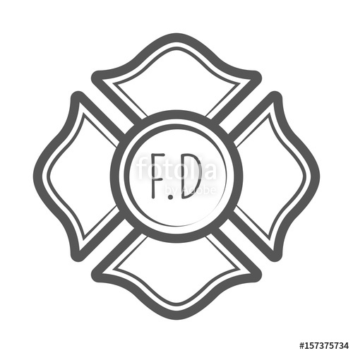 500x500 Cross Firefighter Vector Illustration In Monocrome Vintage Style